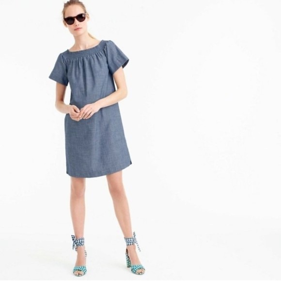 J. Crew Dresses & Skirts - J.Crew Chambray Off the Shoulder‎ Dress